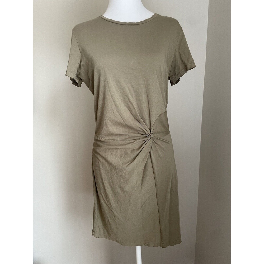 n:PHILANTHROPY M Jazz Twisted Dress Army Green Soft‎ Comfort Distressed T-shirt